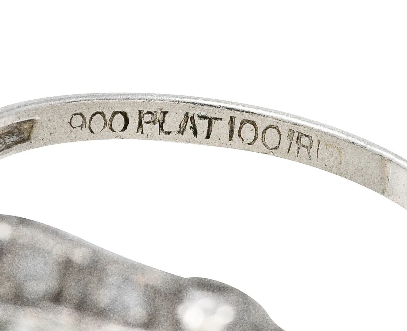 1930's Art Deco 1.30 CTW Diamond Platinum Geometric Engagement Ring