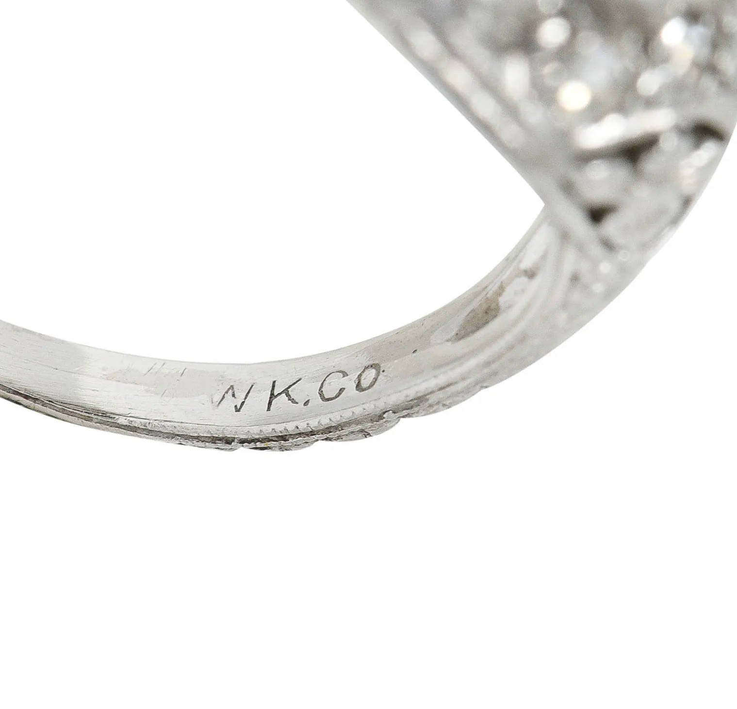 1930's William Kinscherf Co. 0.85 CTW Diamond Platinum Floral Engagement Ring