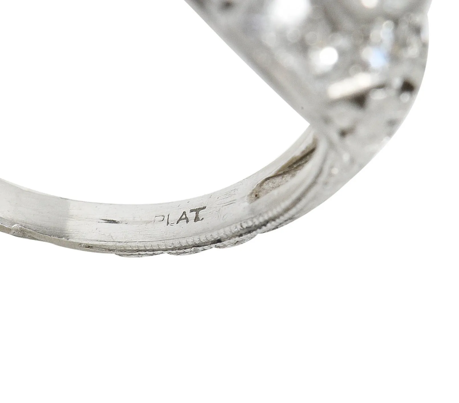 1930's William Kinscherf Co. 0.85 CTW Diamond Platinum Floral Engagement Ring