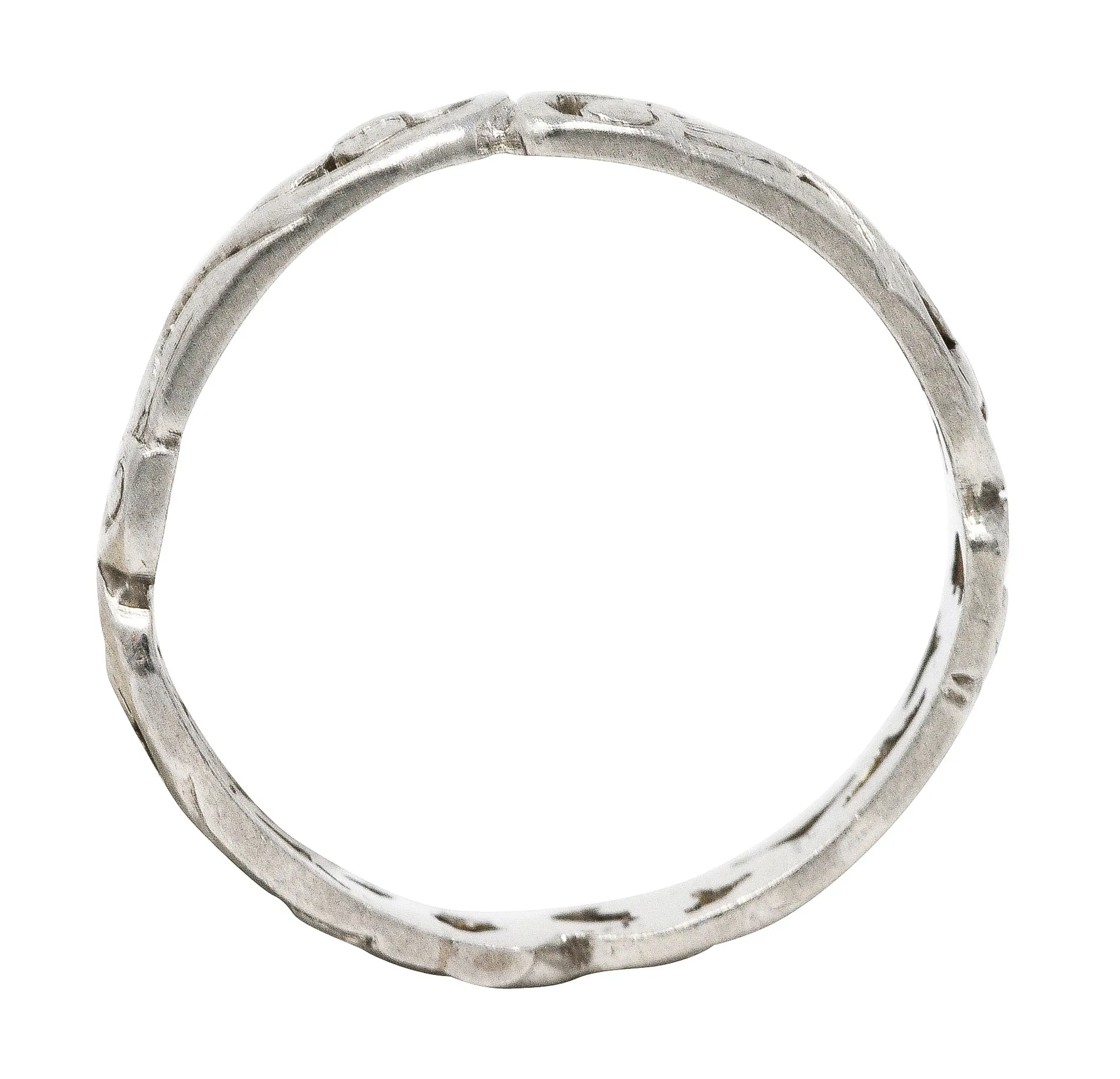 1934 Art Deco Platinum Floral Eternity Band Ring