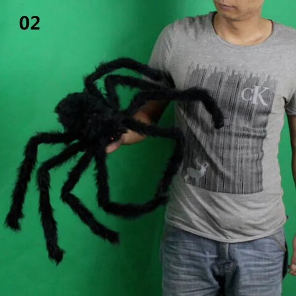 1Pcs New Halloween Horrible Big Black Furry Fake Spider Size 30cm,50cm,75cm Creep Trick Or Treat Halloween Decoration