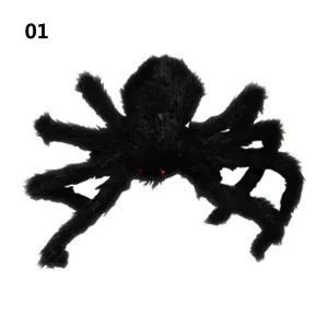 1Pcs New Halloween Horrible Big Black Furry Fake Spider Size 30cm,50cm,75cm Creep Trick Or Treat Halloween Decoration