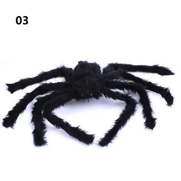1Pcs New Halloween Horrible Big Black Furry Fake Spider Size 30cm,50cm,75cm Creep Trick Or Treat Halloween Decoration