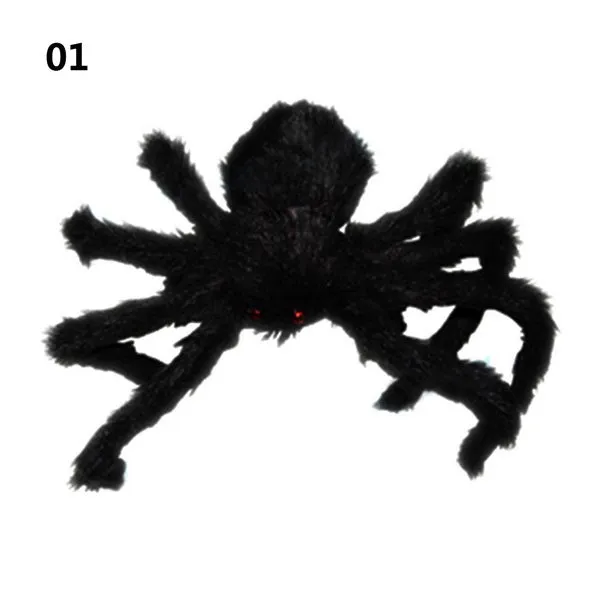 1Pcs New Halloween Horrible Big Black Furry Fake Spider Size 30cm,50cm,75cm Creep Trick Or Treat Halloween Decoration