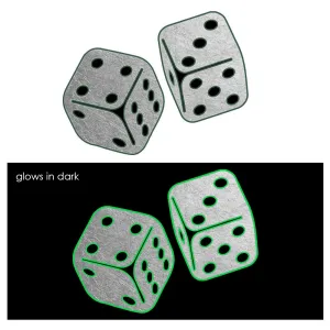 2 PACK Dice Silver Glow-in-dark