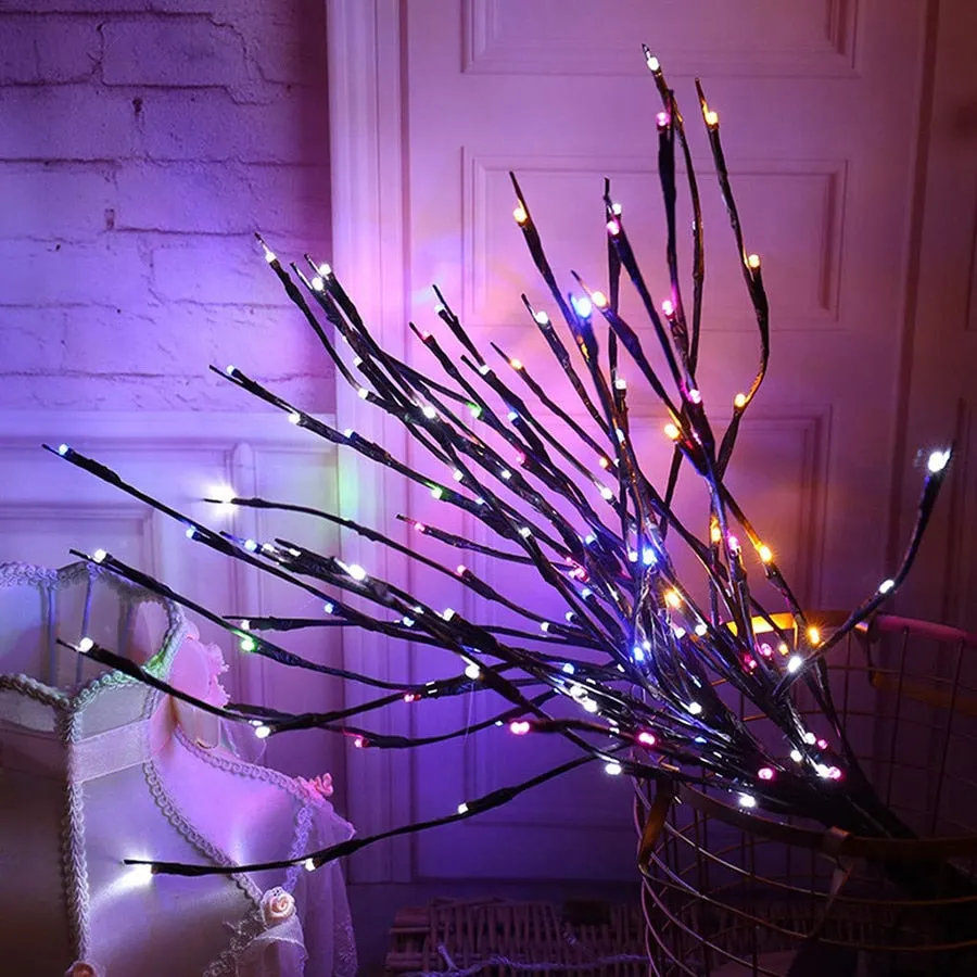 20 Bulbs LED Willow Branch Lamp Battery Powered Decorative Light