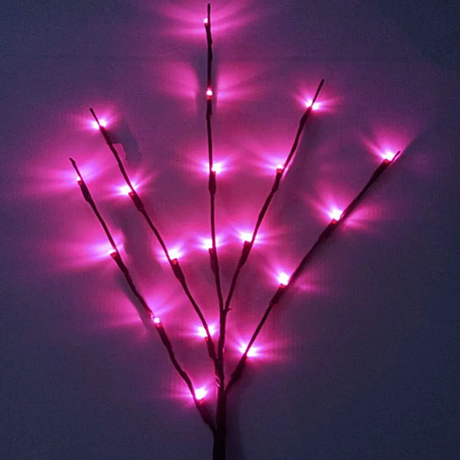 20 Bulbs LED Willow Branch Lamp Battery Powered Decorative Light
