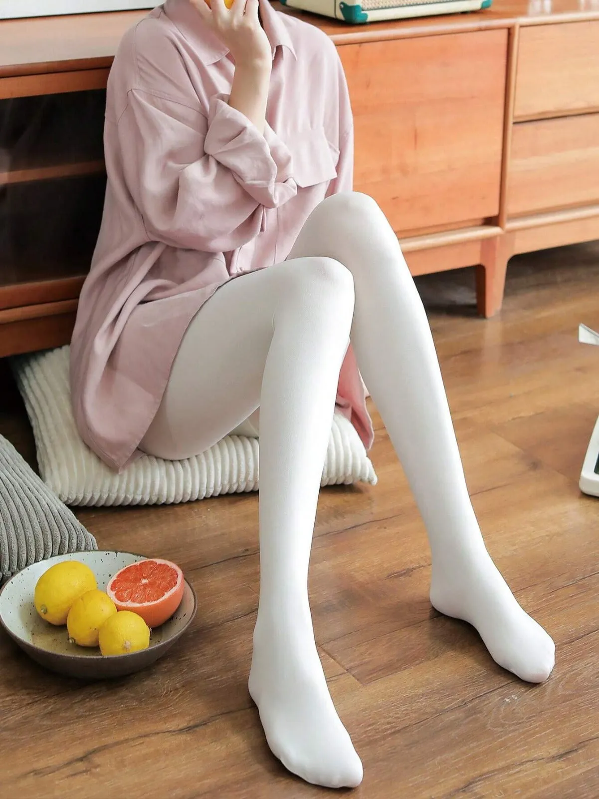200D Solid Minimalist Tights - White - FD ⚡