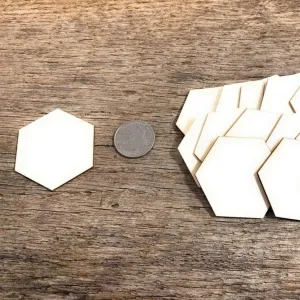 25 SMALL WOOD HEXAGON - 2 INCH