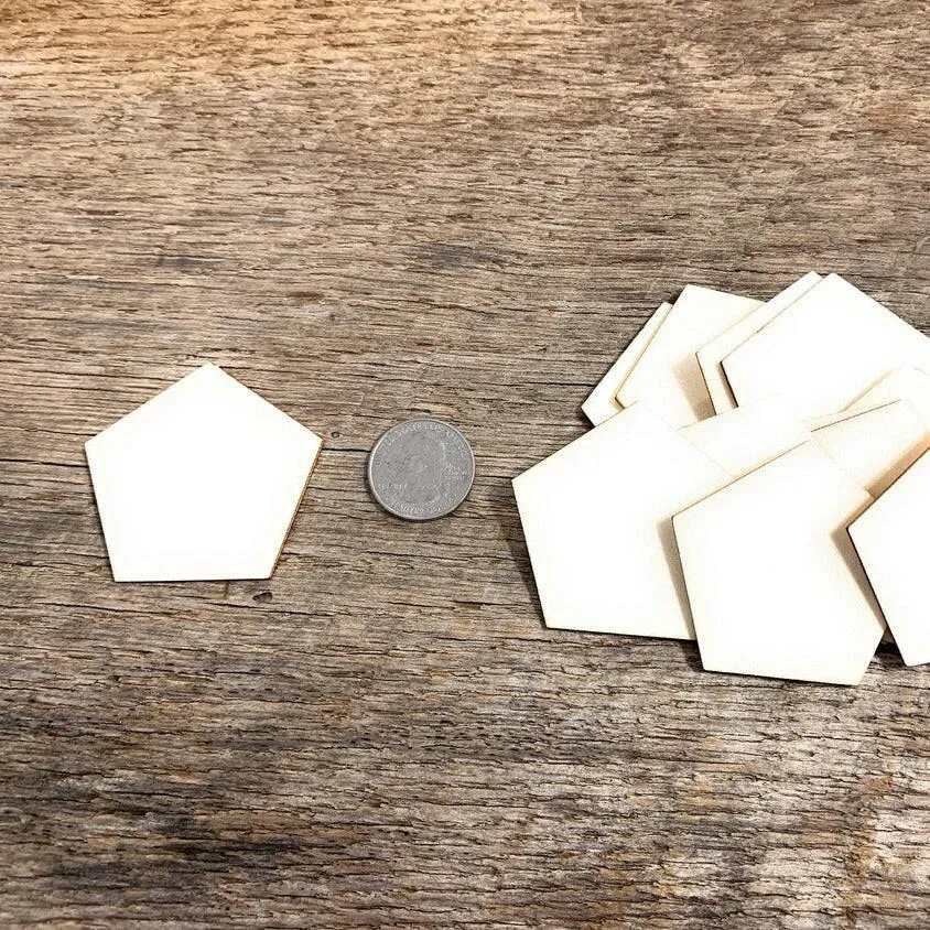 25 SMALL WOOD PENTAGON - 2 INCH