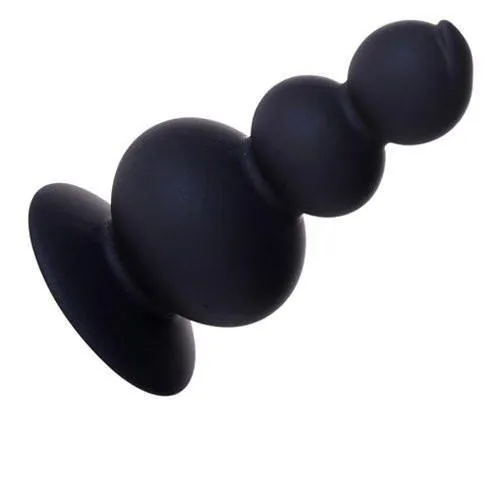 3491M      Triple Dip Black Silicone Anal Plug