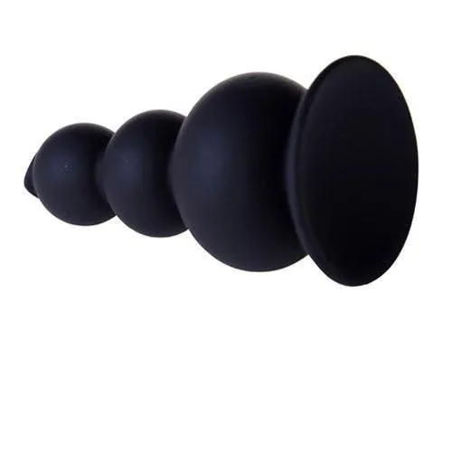 3491M      Triple Dip Black Silicone Anal Plug