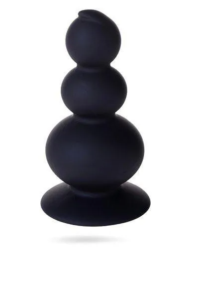 3491M      Triple Dip Black Silicone Anal Plug