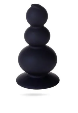 3491M      Triple Dip Black Silicone Anal Plug