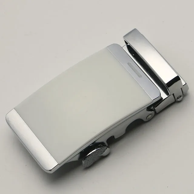 35mm Men Belt Buckle Automatic Luxury Brand Alloy Metal Belt Buckles Head Black Silver Dropshipping 2019