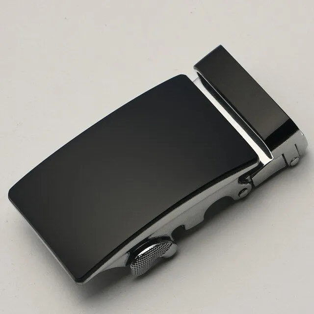 35mm Men Belt Buckle Automatic Luxury Brand Alloy Metal Belt Buckles Head Black Silver Dropshipping 2019