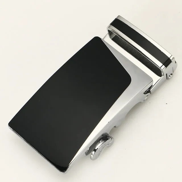 35mm Men Belt Buckle Automatic Luxury Brand Alloy Metal Belt Buckles Head Black Silver Dropshipping 2019