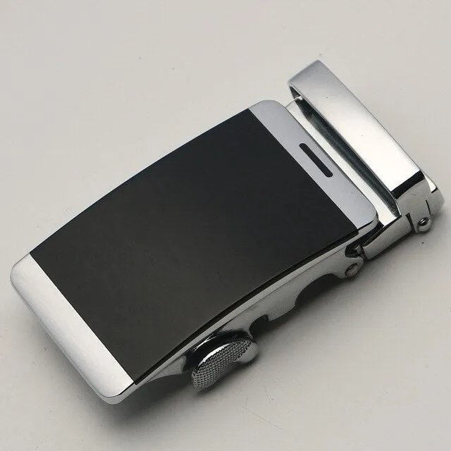 35mm Men Belt Buckle Automatic Luxury Brand Alloy Metal Belt Buckles Head Black Silver Dropshipping 2019