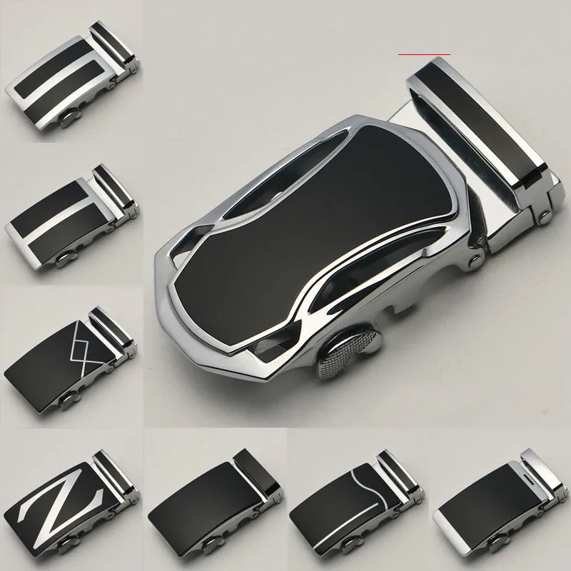 35mm Men Belt Buckle Automatic Luxury Brand Alloy Metal Belt Buckles Head Black Silver Dropshipping 2019