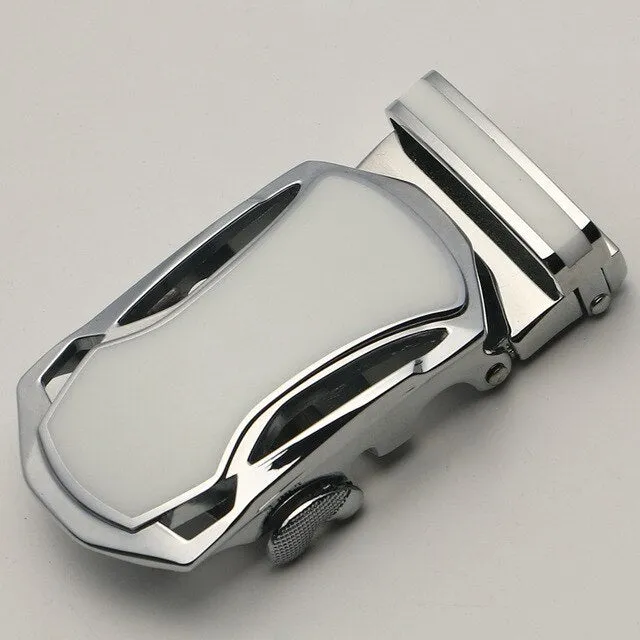 35mm Men Belt Buckle Automatic Luxury Brand Alloy Metal Belt Buckles Head Black Silver Dropshipping 2019