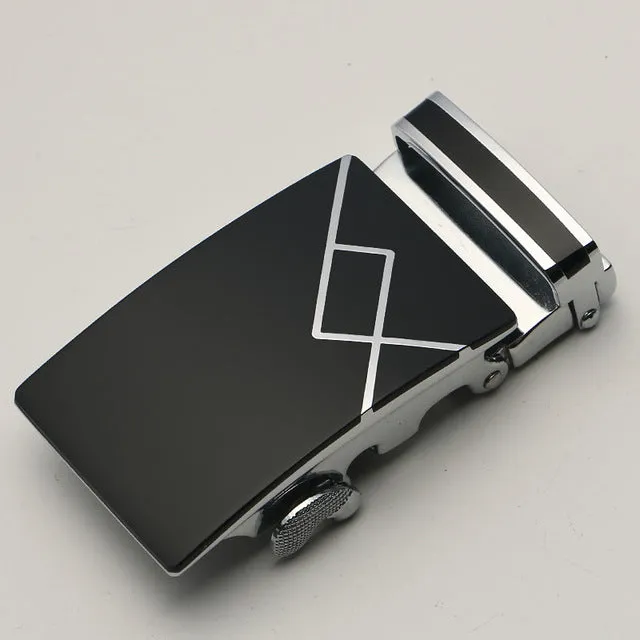 35mm Men Belt Buckle Automatic Luxury Brand Alloy Metal Belt Buckles Head Black Silver Dropshipping 2019