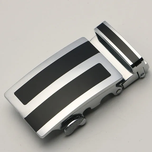 35mm Men Belt Buckle Automatic Luxury Brand Alloy Metal Belt Buckles Head Black Silver Dropshipping 2019