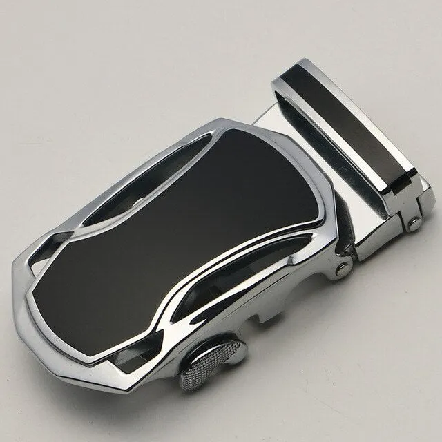 35mm Men Belt Buckle Automatic Luxury Brand Alloy Metal Belt Buckles Head Black Silver Dropshipping 2019