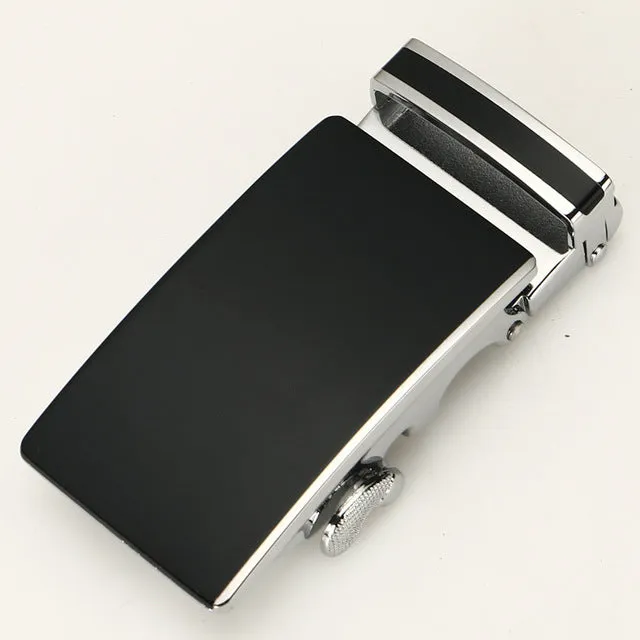 35mm Men Belt Buckle Automatic Luxury Brand Alloy Metal Belt Buckles Head Black Silver Dropshipping 2019