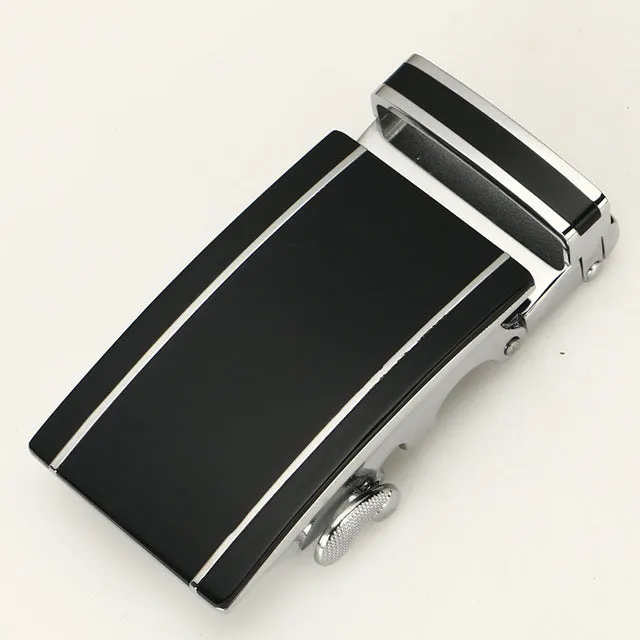 35mm Men Belt Buckle Automatic Luxury Brand Alloy Metal Belt Buckles Head Black Silver Dropshipping 2019