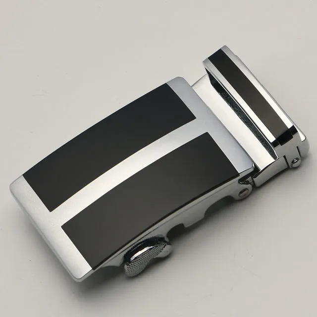 35mm Men Belt Buckle Automatic Luxury Brand Alloy Metal Belt Buckles Head Black Silver Dropshipping 2019