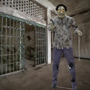 6-ft Lighted Animatronic Guard Zombie