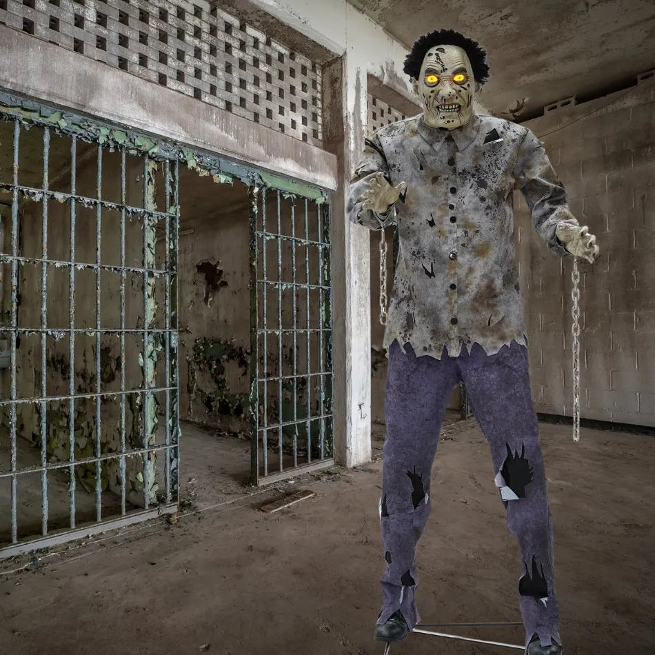 6-ft Lighted Animatronic Guard Zombie