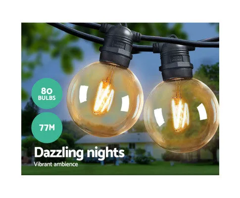 77m LED Festoon Lights Sting Lighting Kits Wedding Outdoor Party