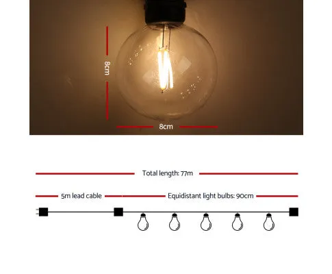 77m LED Festoon Lights Sting Lighting Kits Wedding Outdoor Party