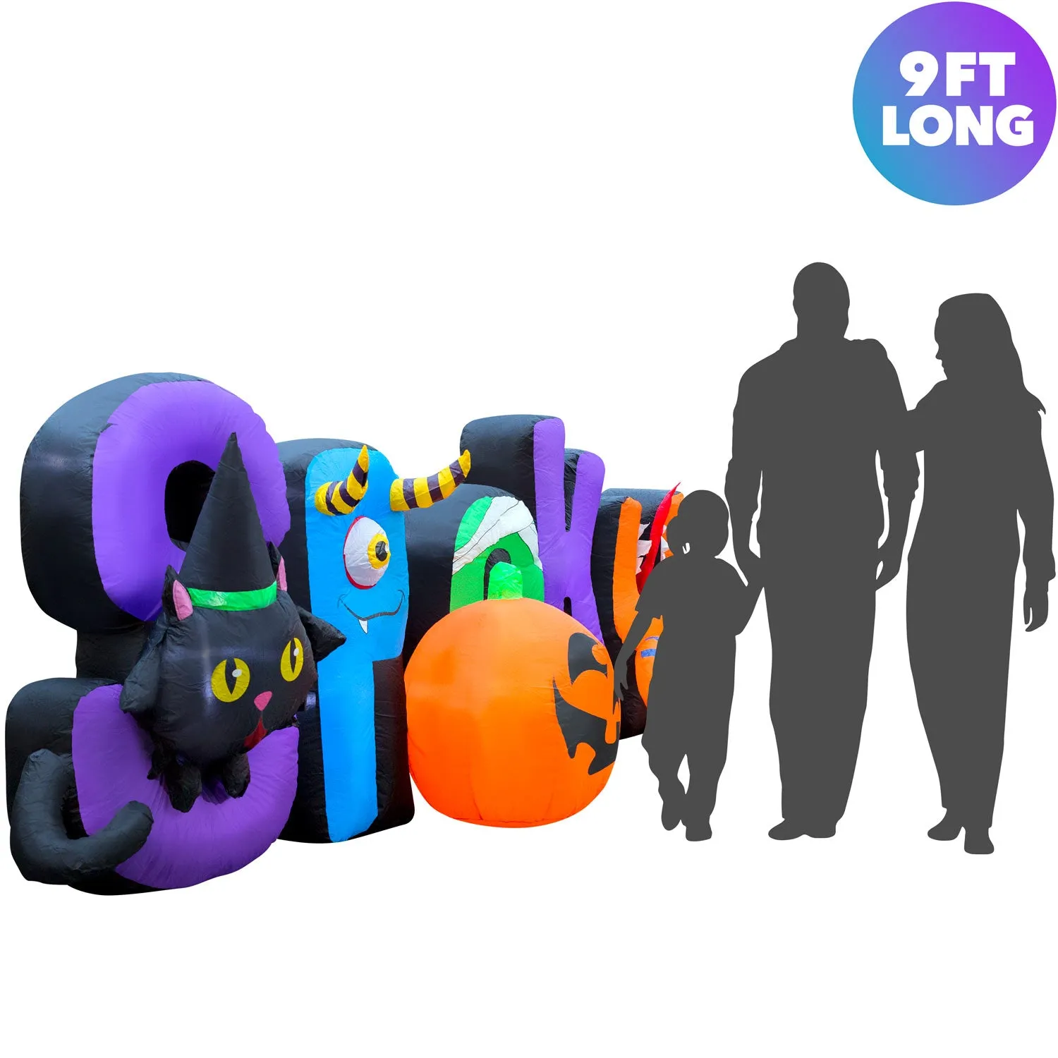 9 ft Inflatable Halloween Spooky Sign Yard Decoration