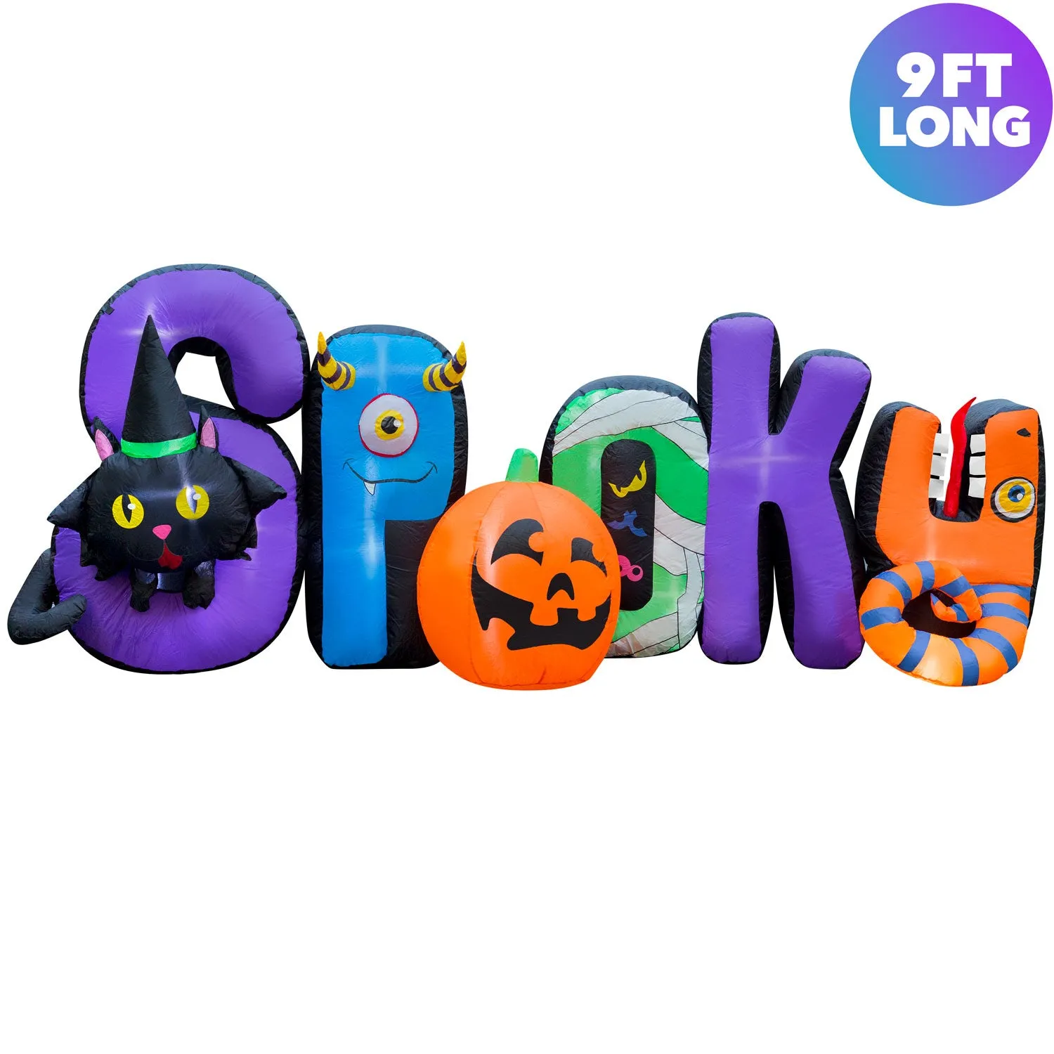 9 ft Inflatable Halloween Spooky Sign Yard Decoration