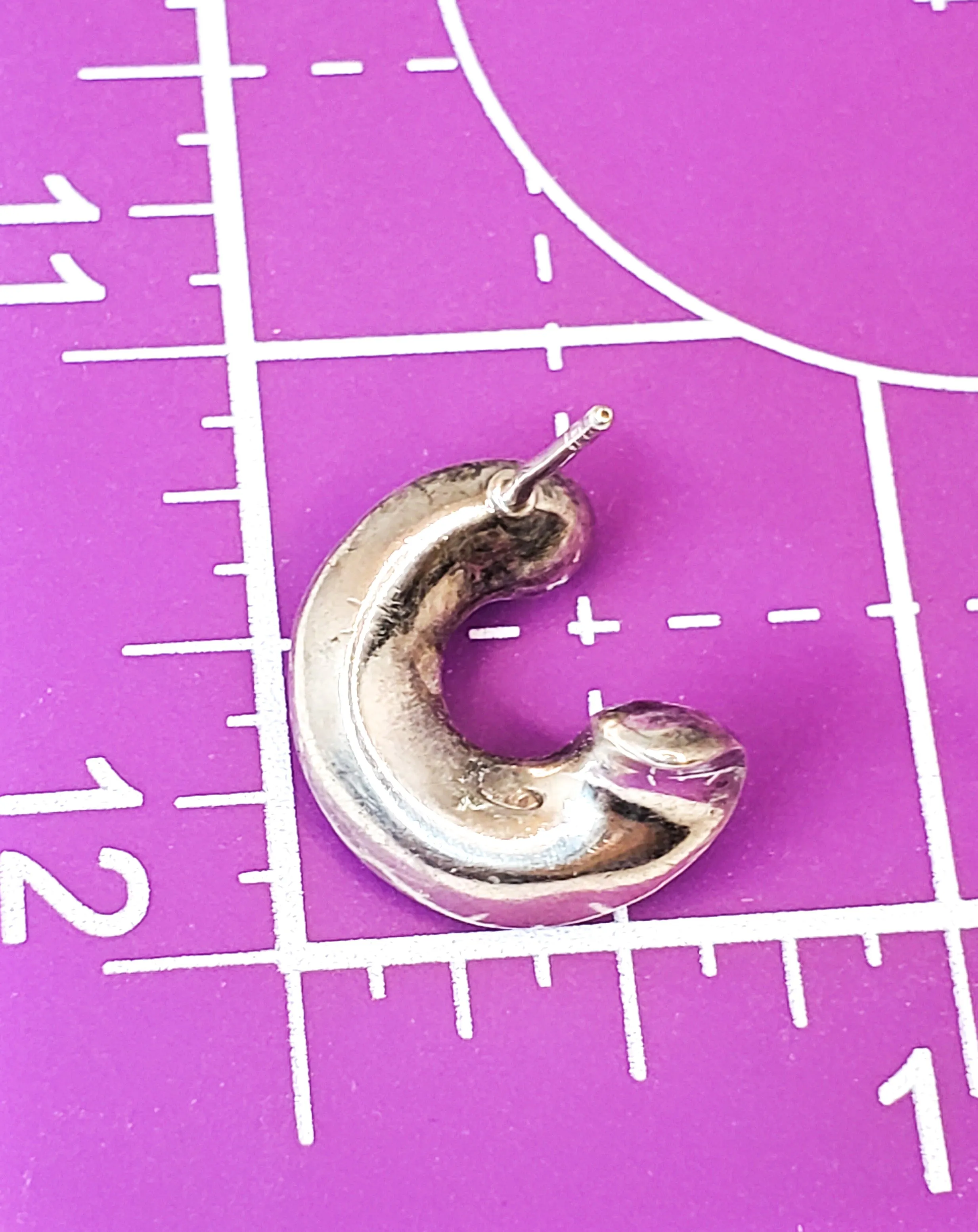Abstract minimalist sterling silver twist vintage earrings 925