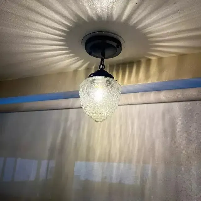 Acorn Antique Glass Ceiling Light with Chain