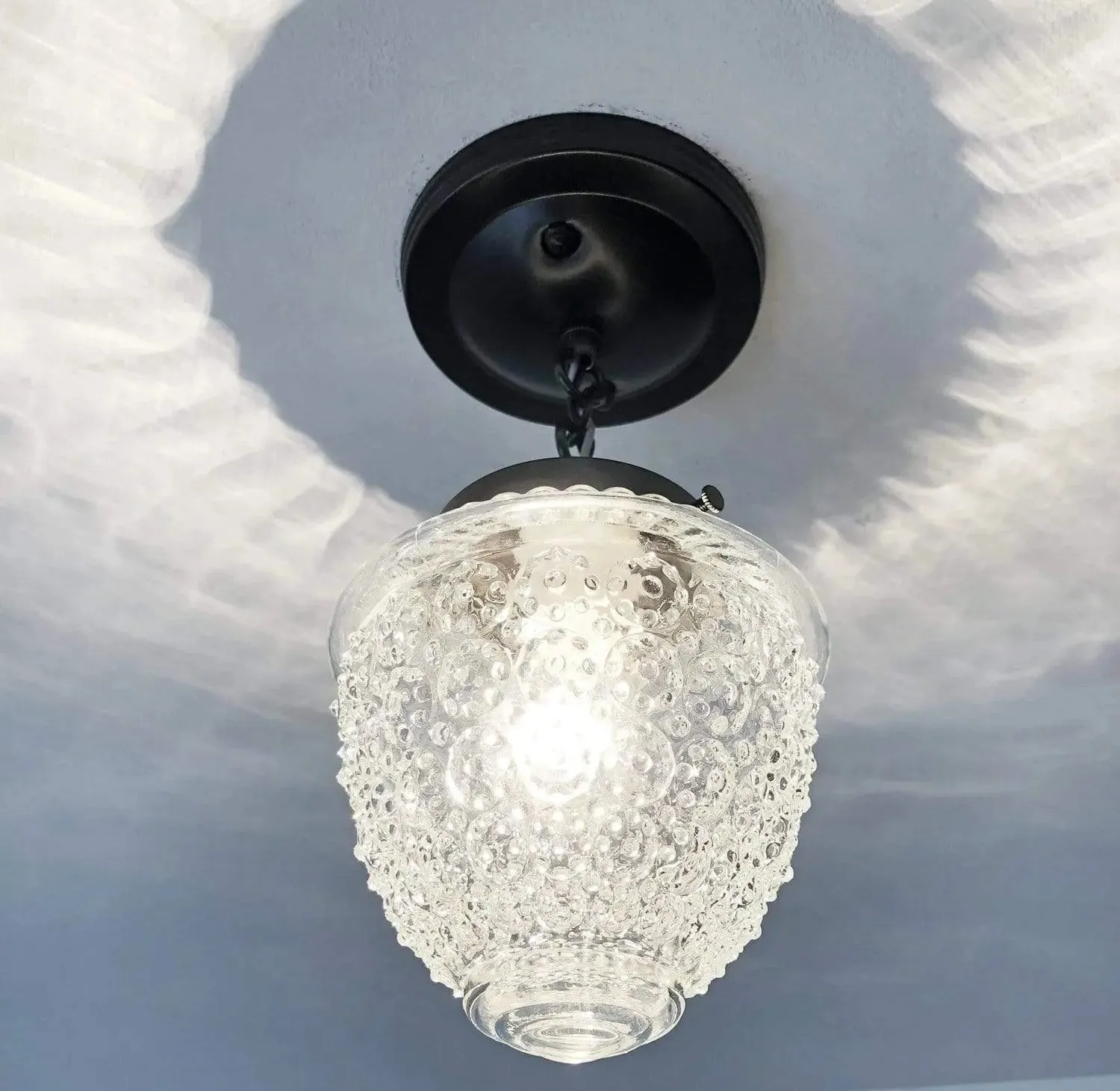 Acorn Antique Glass Ceiling Light with Chain