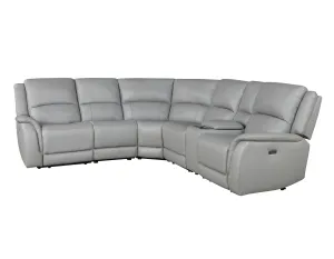 Adrian 6 Piece Stone Leather Power Sectional