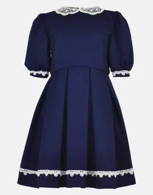 Alicia : Navy crochet detail dress