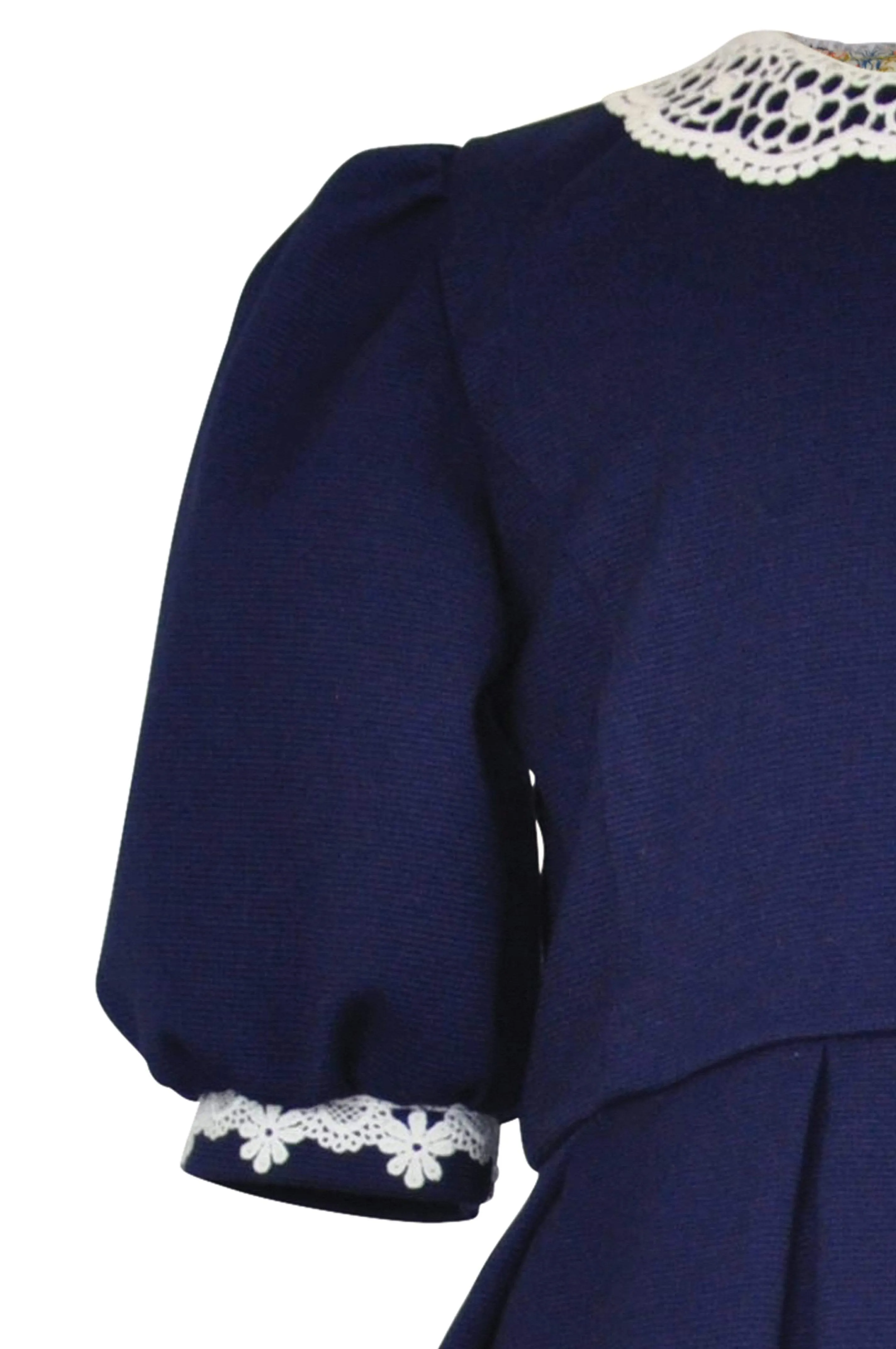 Alicia : Navy crochet detail dress