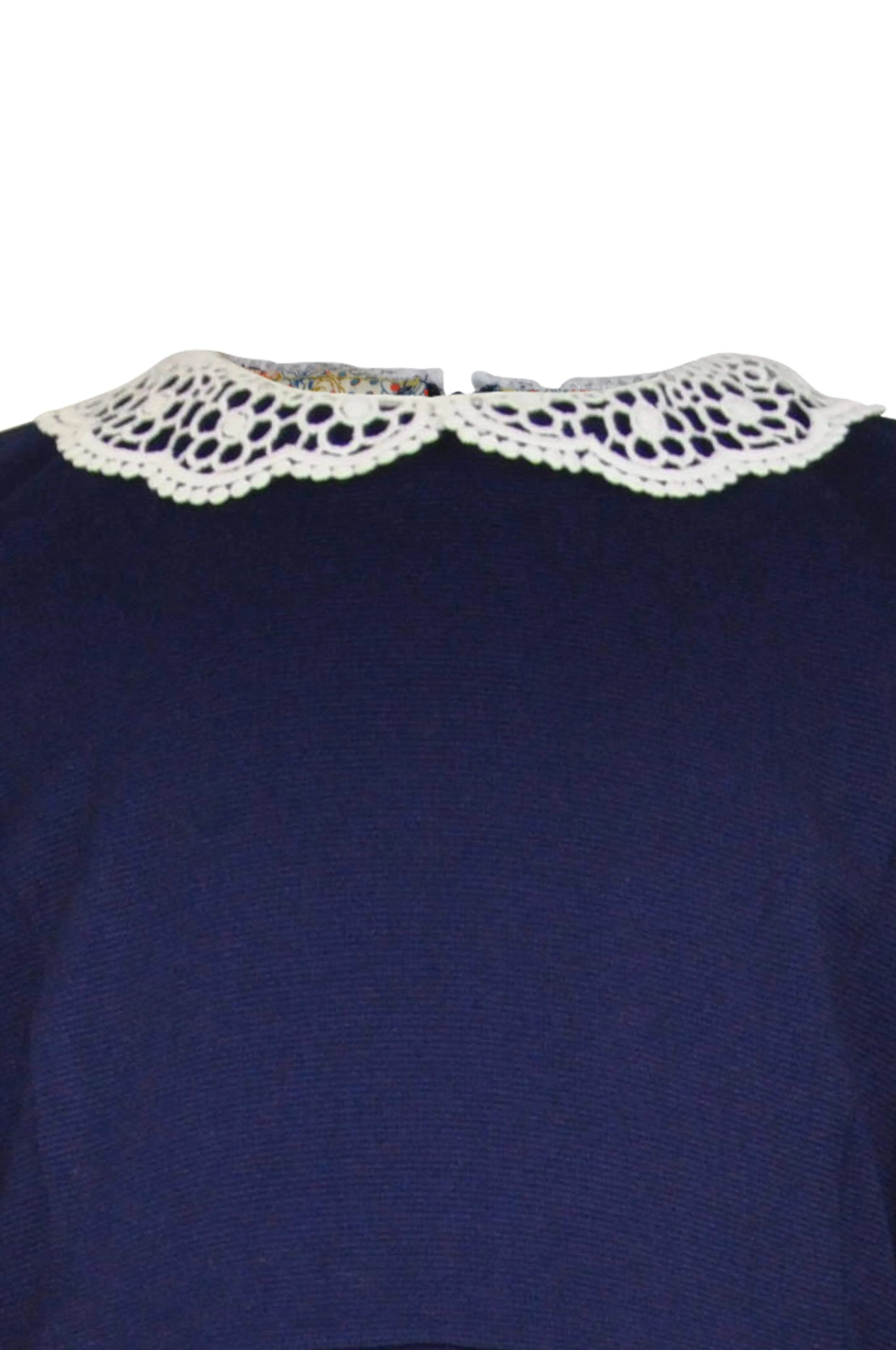 Alicia : Navy crochet detail dress