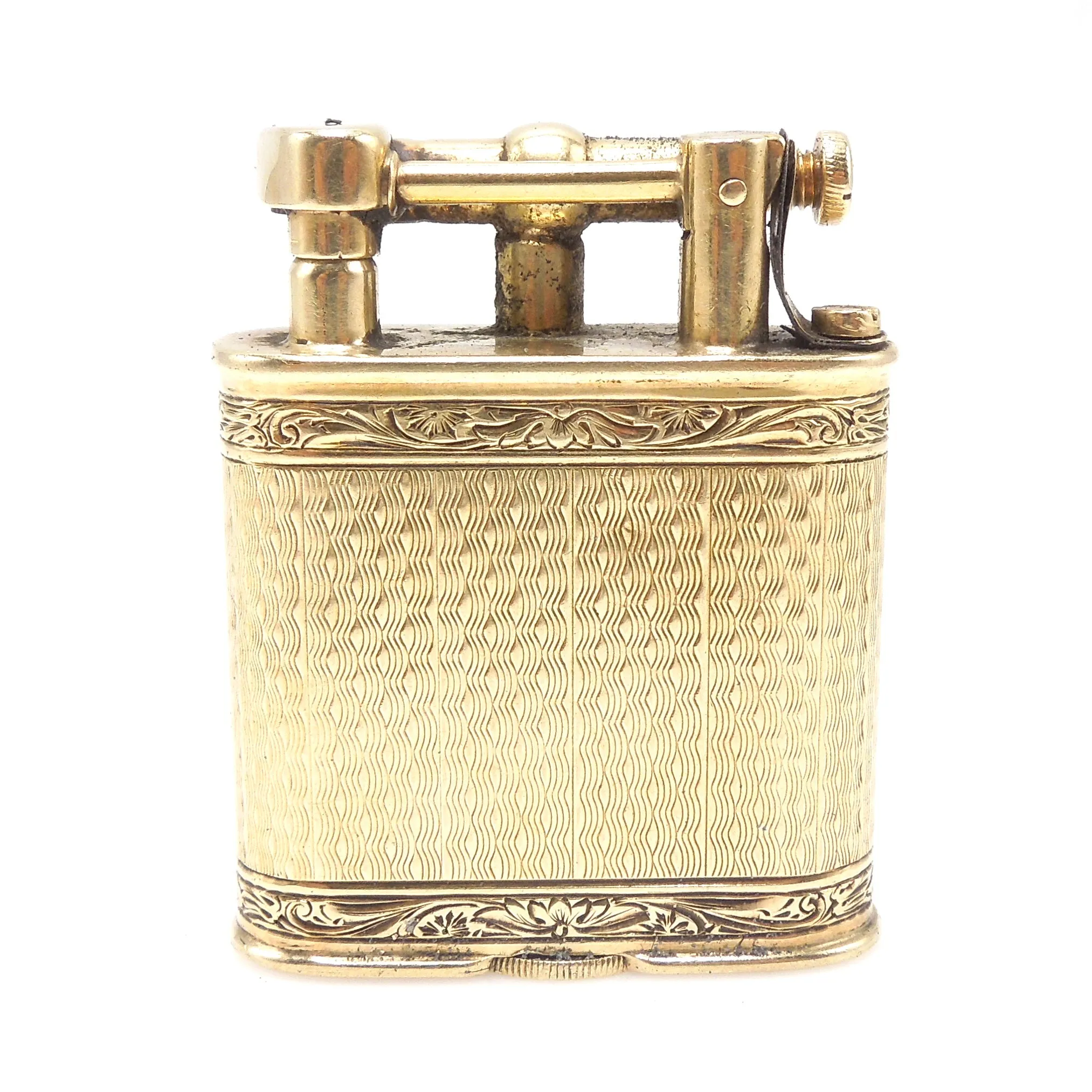 Antique Art Deco Solid 14K Yellow Gold Dunhill Cigarette Lighter