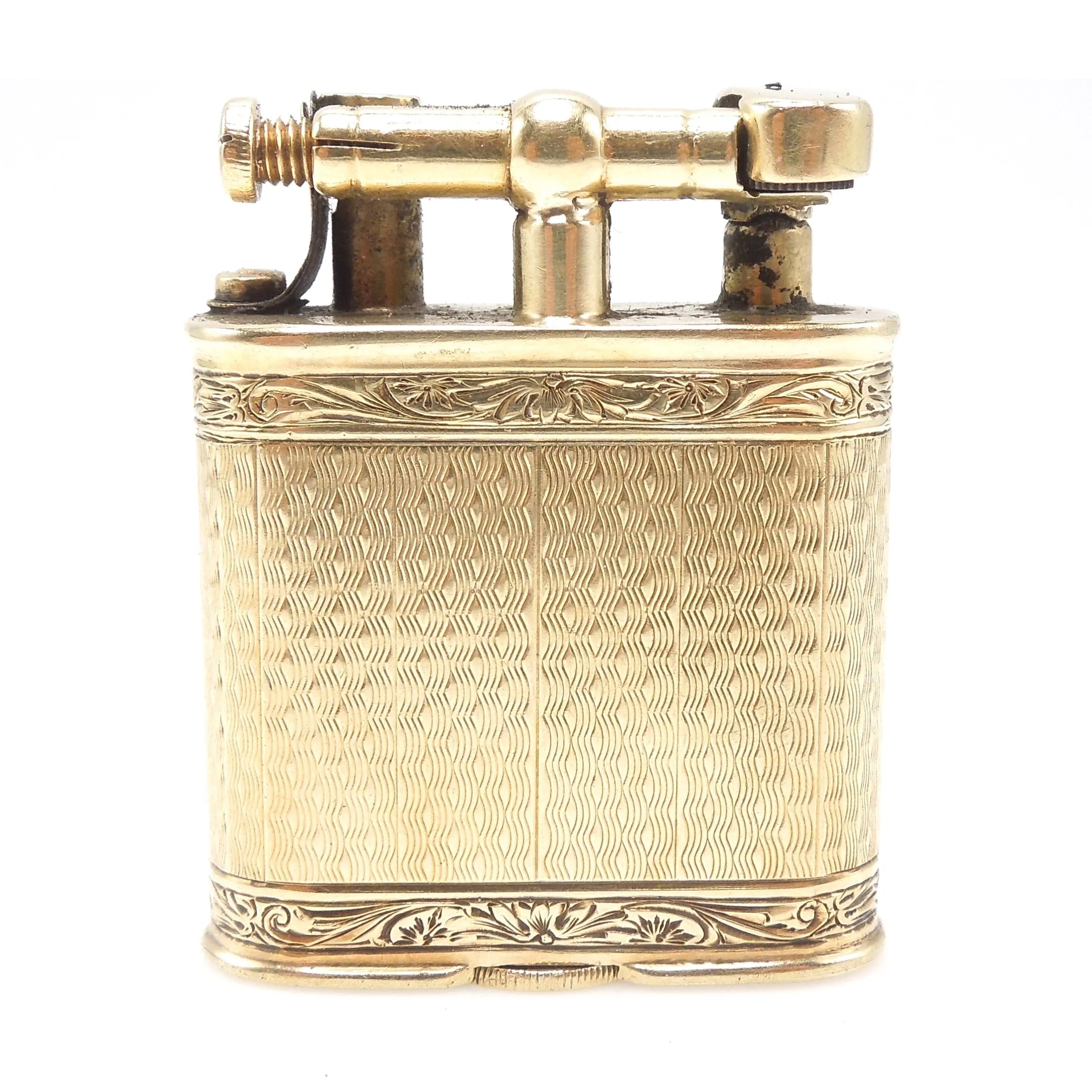 Antique Art Deco Solid 14K Yellow Gold Dunhill Cigarette Lighter