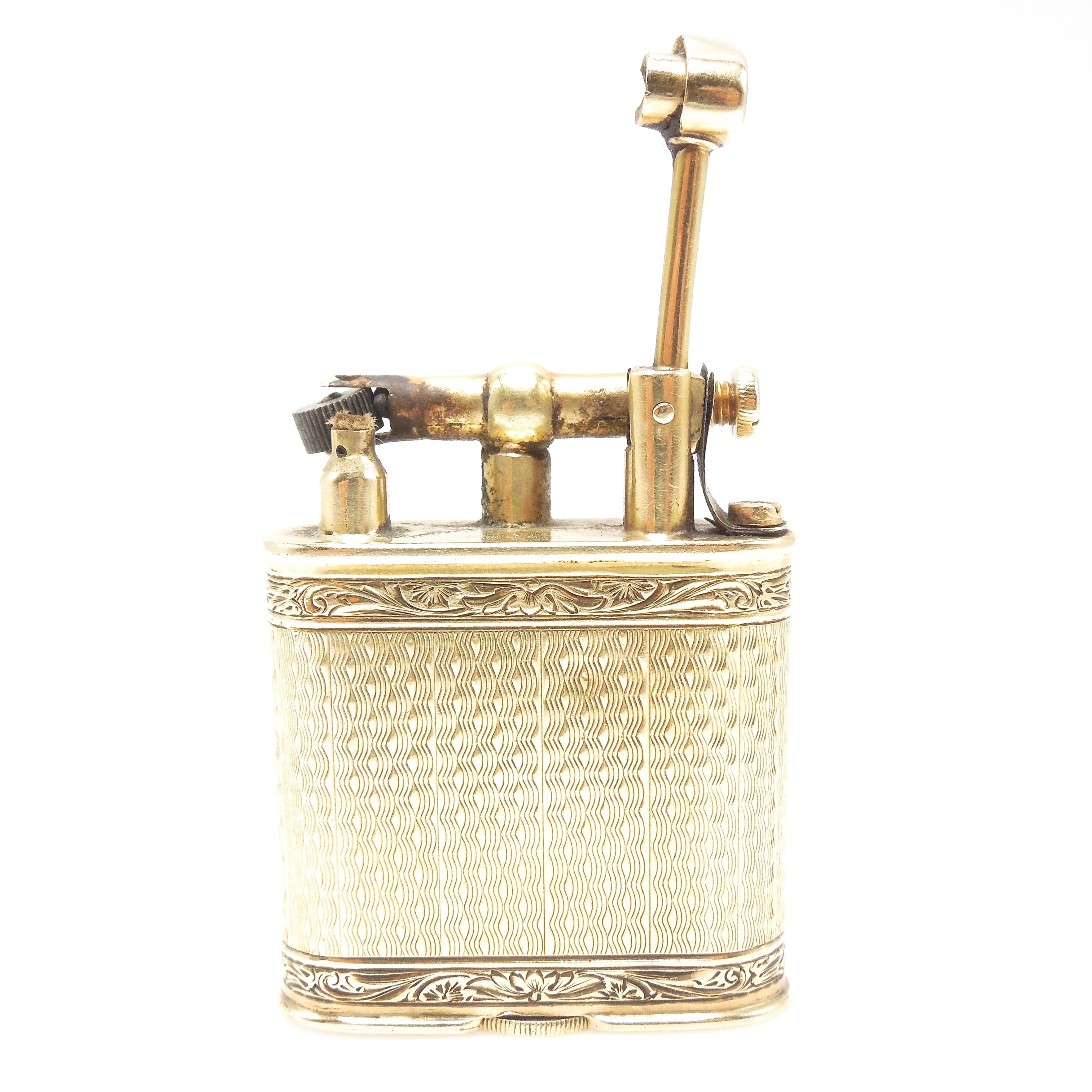 Antique Art Deco Solid 14K Yellow Gold Dunhill Cigarette Lighter
