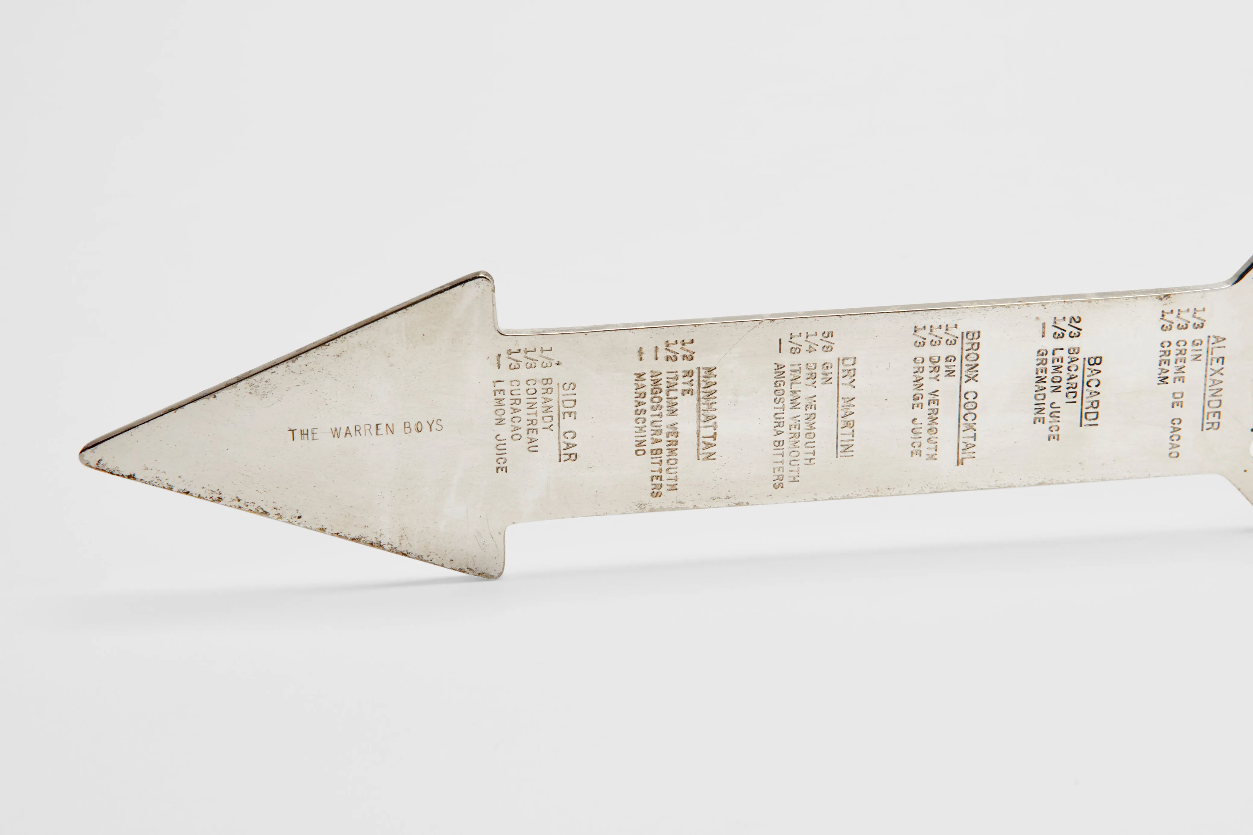 Arrow Bottle Opener with Cocktail Recipe