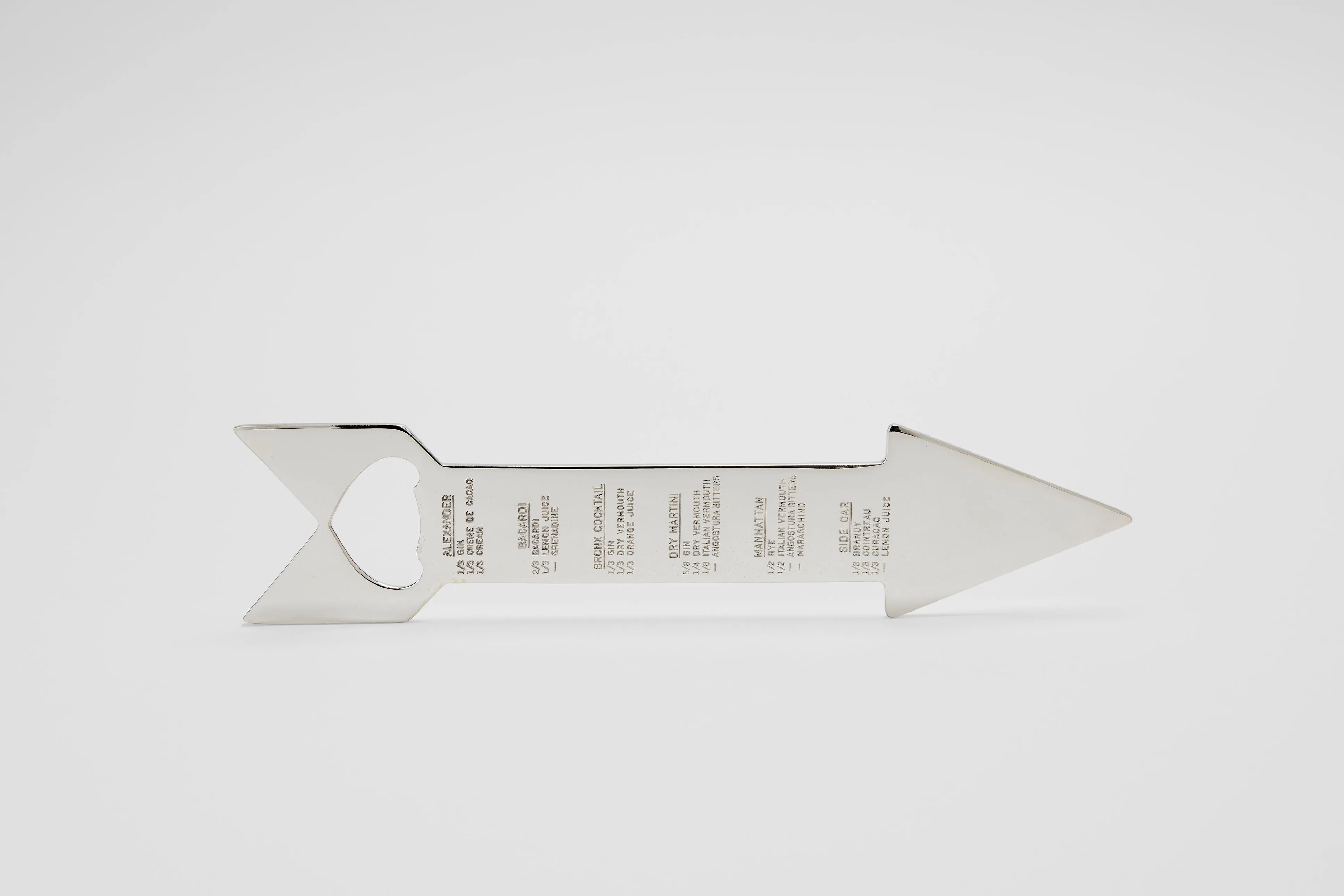 Arrow Bottle Opener with Cocktail Recipe