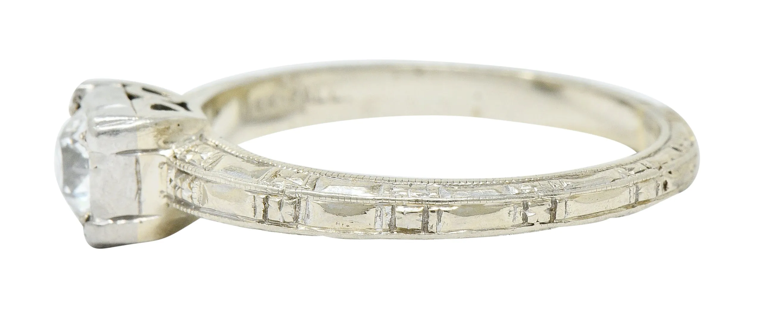 Art Deco 0.35 CTW Diamond 14 Karat White Gold Engagement Ring