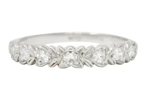 Art Deco 0.35 CTW Diamond Platinum Foliate Band Ring